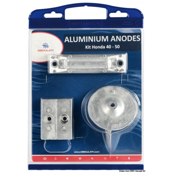 Kit anodo alluminio p. Honda escluso-bordi 40/50 HP  - N°1 - comptoirnautique.com