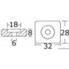 Anodo di alluminio per Honda 8/20 HP - N°2 - comptoirnautique.com