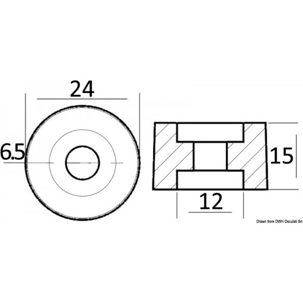 Zinc collector anode 70/90/115 HP - N°2 - comptoirnautique.com 