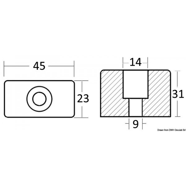 Ânodo para motores fora de borda Johnson/Evinrude - N°2 - comptoirnautique.com 