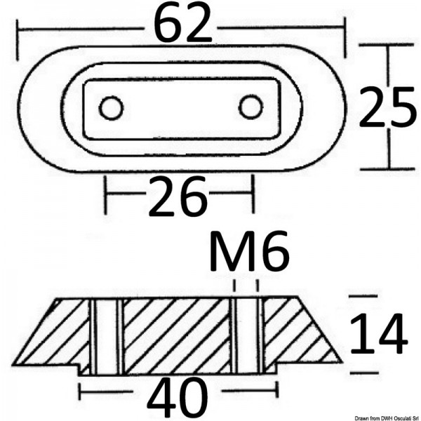 Anode plaque zinc 10/50 HP  - N°3 - comptoirnautique.com