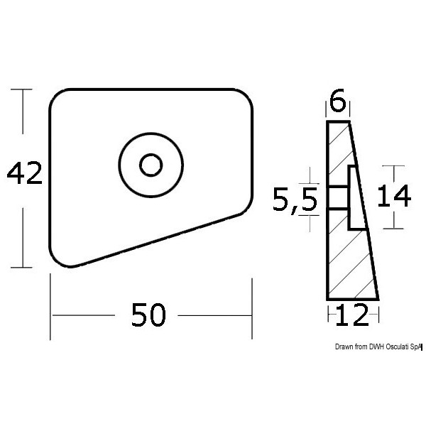 Doble ánodo de zinc p.Johnson/Evinrude 20/25/35 HP  - N°2 - comptoirnautique.com 