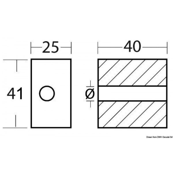 Piede anodico in magnesio 50/200 HP Ø 3/8" x 16 - N°2 - comptoirnautique.com