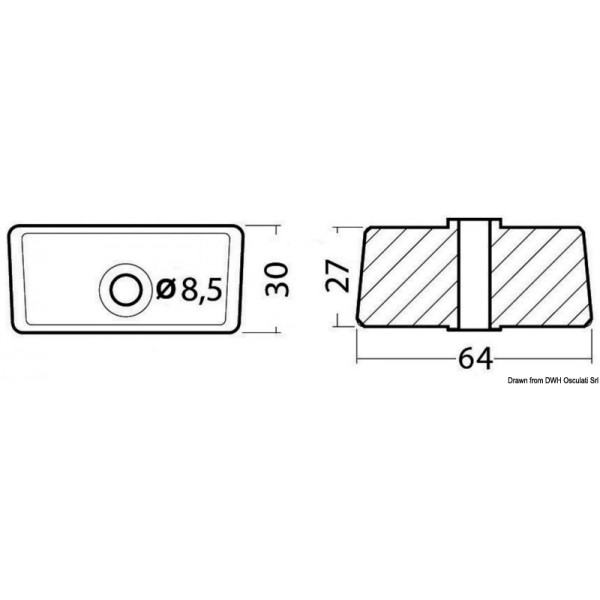 Würfel Fuß aus Aluminium - N°2 - comptoirnautique.com