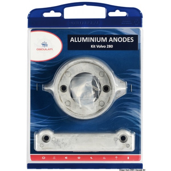 Kit anodi per motori Volvo 280 in alluminio - N°1 - comptoirnautique.com