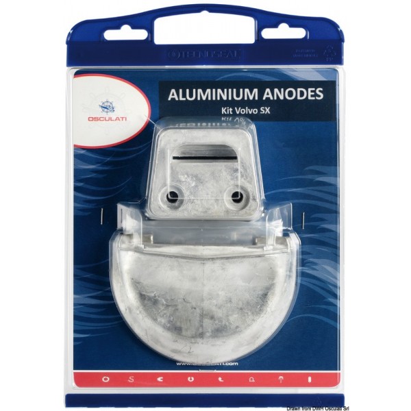 Kit anodo per motori Volvo SX in alluminio - N°1 - comptoirnautique.com