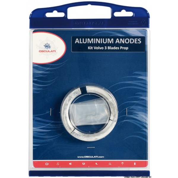 Kit anodi per motori Volvo a elica in alluminio a 3 pale - N°1 - comptoirnautique.com