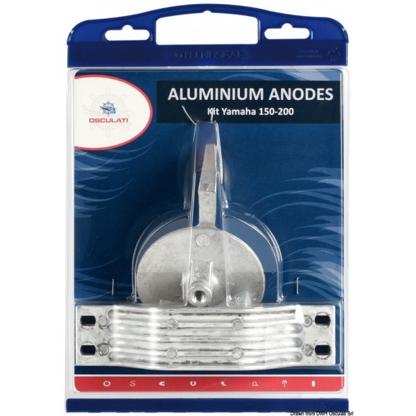 Kit anodo-Yamaha 150/200 bordi in alluminio  - N°1 - comptoirnautique.com