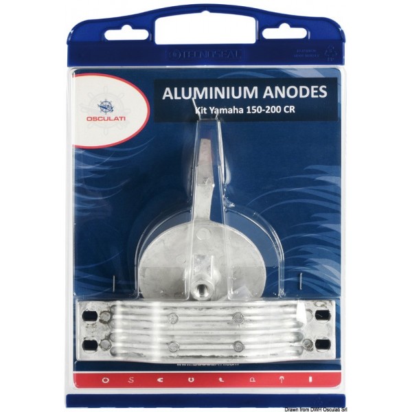 Kit anode hors-bords Yamaha 150/200CR zinc  - N°1 - comptoirnautique.com