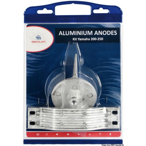 Kit anode hors-bords Yamaha 200/250 zinc  - N°1 - comptoirnautique.com