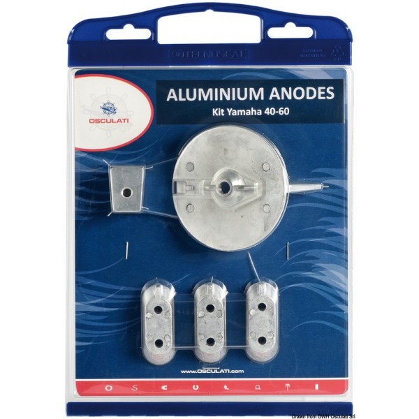 Kit de ánodos de zinc para fueraborda Yamaha 40/60 de 4 tiempos - N°1 - comptoirnautique.com