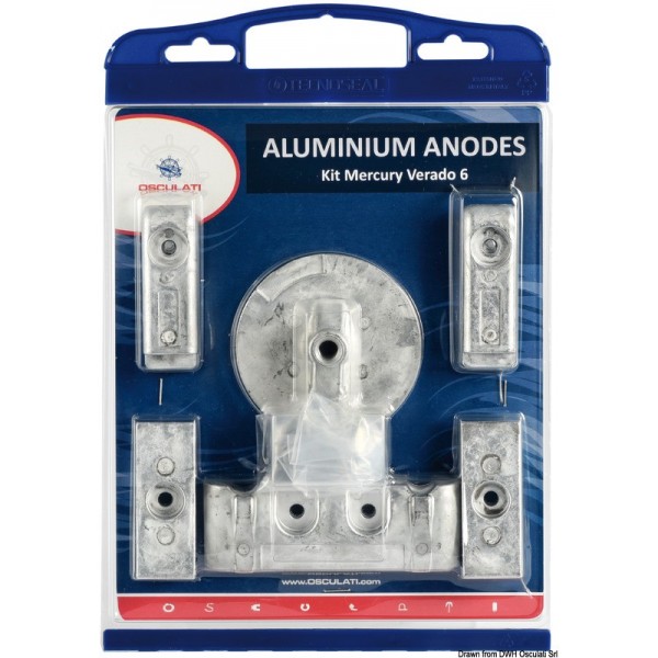 Kit de ânodo para Verado 6 8 peças em alumínio - N°1 - comptoirnautique.com 