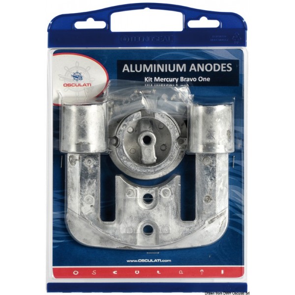 Kit anode Bravo I zinc  - N°1 - comptoirnautique.com