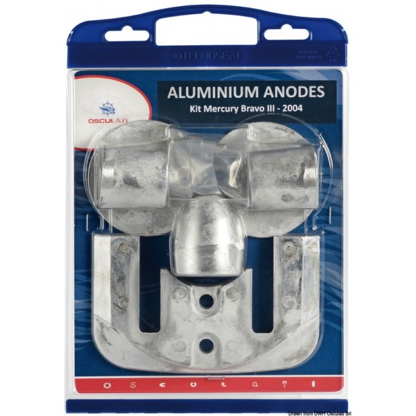 Kit anodo Bravo III-04 alluminio  - N°1 - comptoirnautique.com
