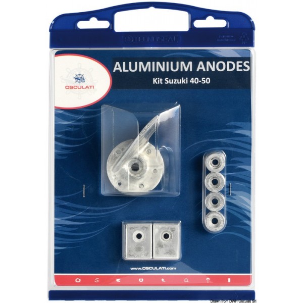 Kit anodi in alluminio Suzuki 40/50 HP - N°1 - comptoirnautique.com