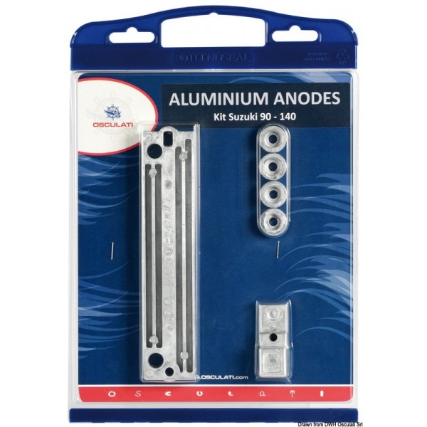 Kit anode Suzuki 90/140 HP alumnium  - N°1 - comptoirnautique.com 