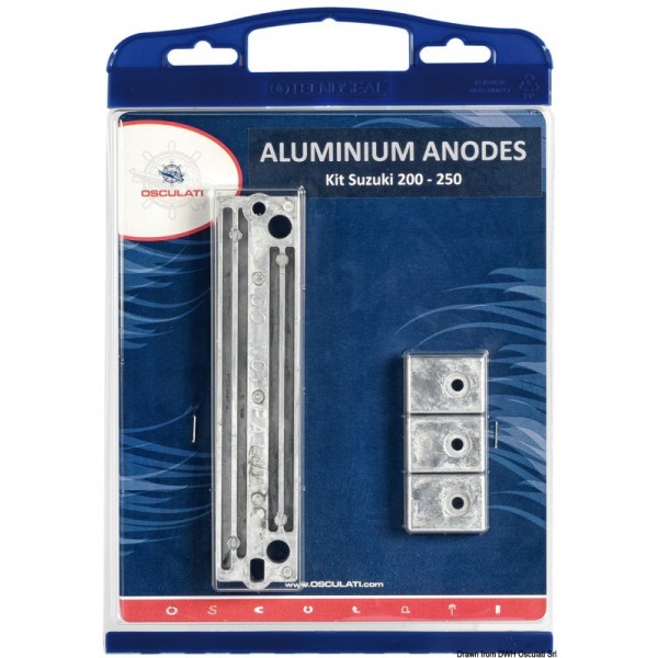 Kit anodo di zinco Suzuki 200/250 HP - N°1 - comptoirnautique.com