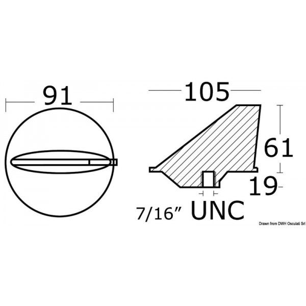 Mercury short carp tail 40-225 HP aluminium - N°2 - comptoirnautique.com