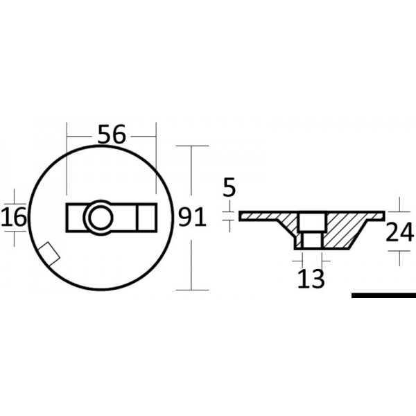 Flat aluminium carp tail for Bravo - N°2 - comptoirnautique.com