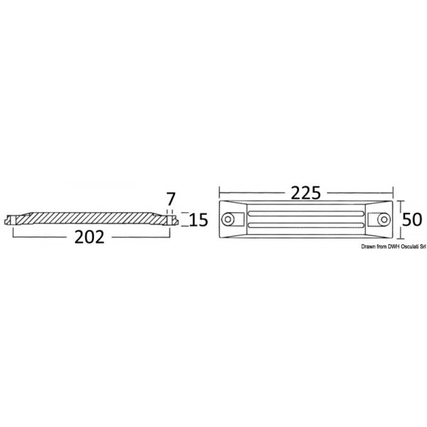 Anode Magnesiumplatte 75/225 HP - N°2 - comptoirnautique.com