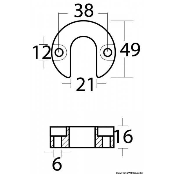 Piedino anodico in alluminio per Mercruiser/Alpha - N°2 - comptoirnautique.com