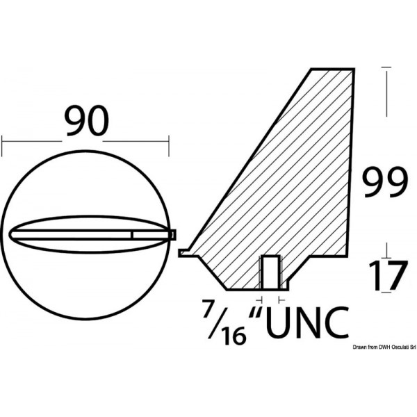 Cauda de carpa de zinco para accionamentos Z - N°2 - comptoirnautique.com