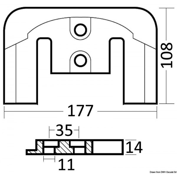 Placa de ánodo de zinc para Bravo - N°2 - comptoirnautique.com