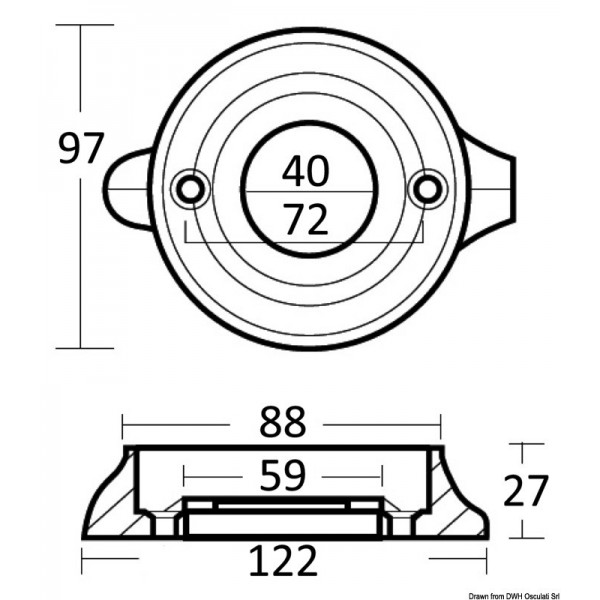 Collare anodico in alluminio per Sail Drive Ø 97 mm - N°2 - comptoirnautique.com