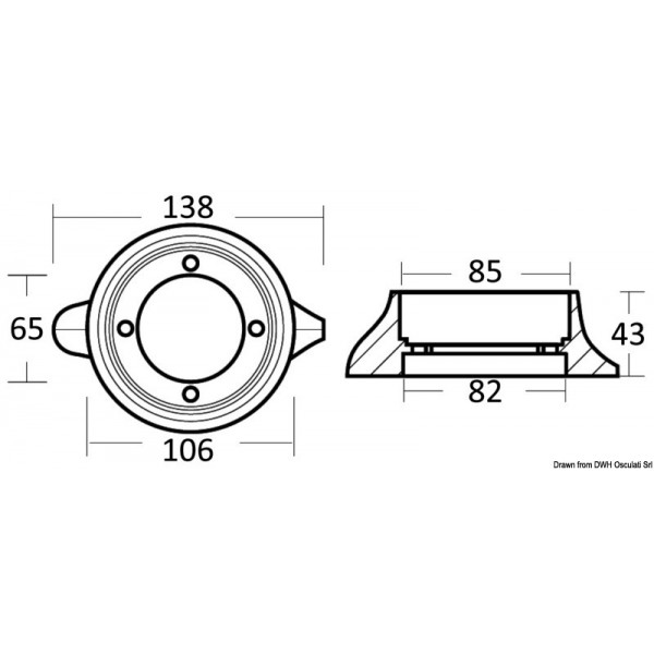 Collare anodico in magnesio per Sail Drive Ø 105 mm - N°2 - comptoirnautique.com