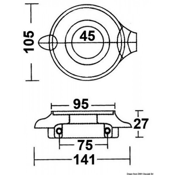 Anodo a collare Volvo in alluminio Ø 107 mm - N°2 - comptoirnautique.com