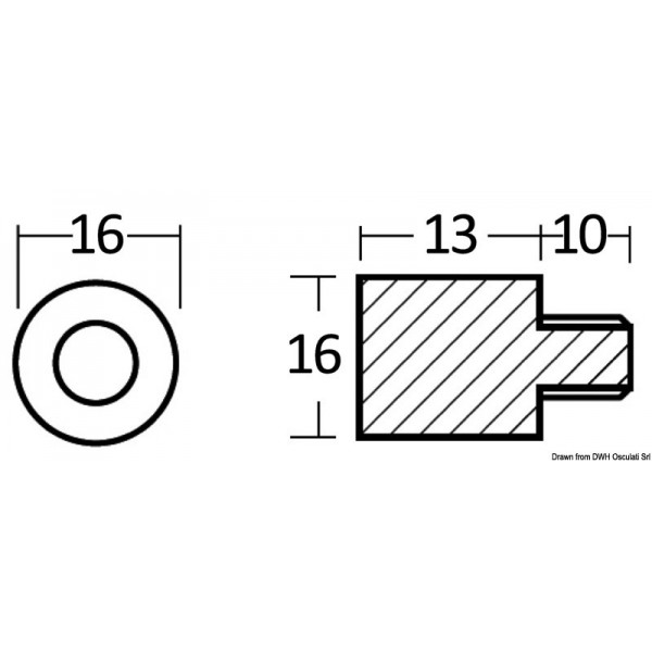 Anode zinc exchang. de chaleur/collecteur 5/16"  - N°2 - comptoirnautique.com