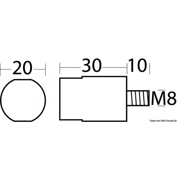 Kreisförmige Anode Ø 20 mm - N°2 - comptoirnautique.com