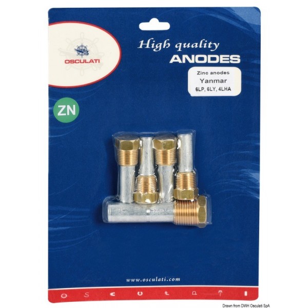 Kit anodo di zinco motori Yanmar in-a bordo 6LP/6LY/4LH  - N°1 - comptoirnautique.com