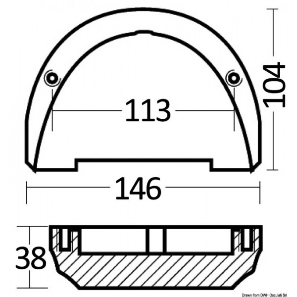 Piede anodico in alluminio Duo Prop - N°2 - comptoirnautique.com