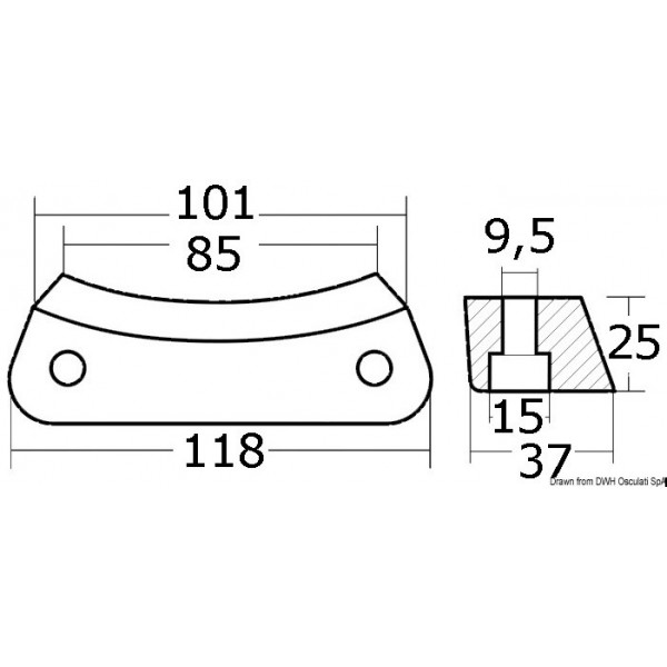 Anodo di alluminio Volvo DPR-DPH  - N°2 - comptoirnautique.com
