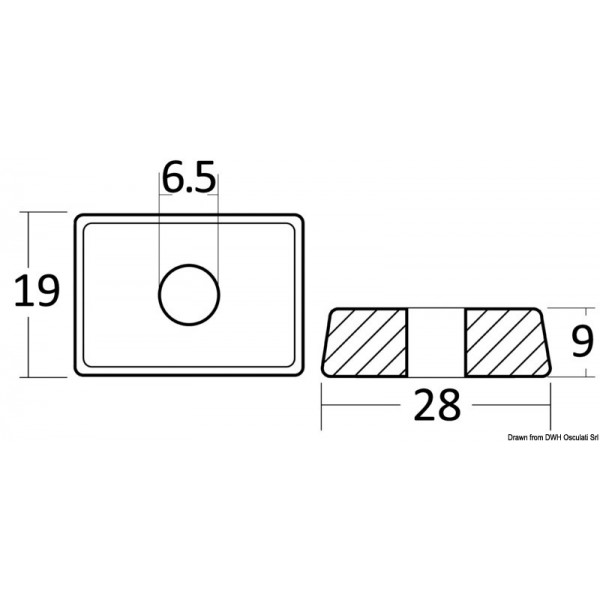 Anodo in alluminio Tohatsu 4/6 HP - 2/4 tempi  - N°2 - comptoirnautique.com