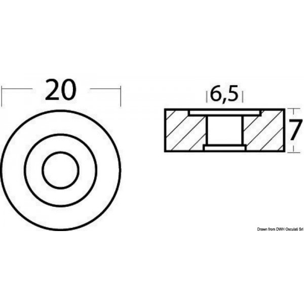 Anilha de zinco 20x7 mm - N°3 - comptoirnautique.com