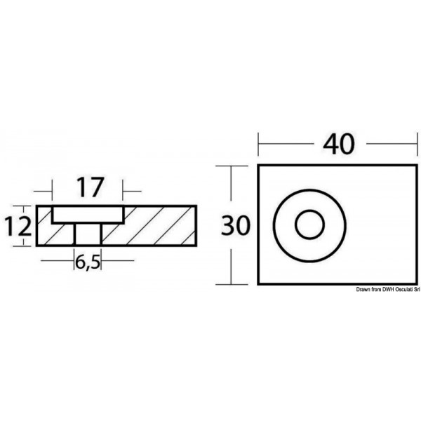 Anode plaque tige zinc p. 40/50 HP 4 temps  - N°2 - comptoirnautique.com