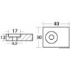 Anode zinc rod plate p. 40/50 HP 4 stroke - N°2 - comptoirnautique.com