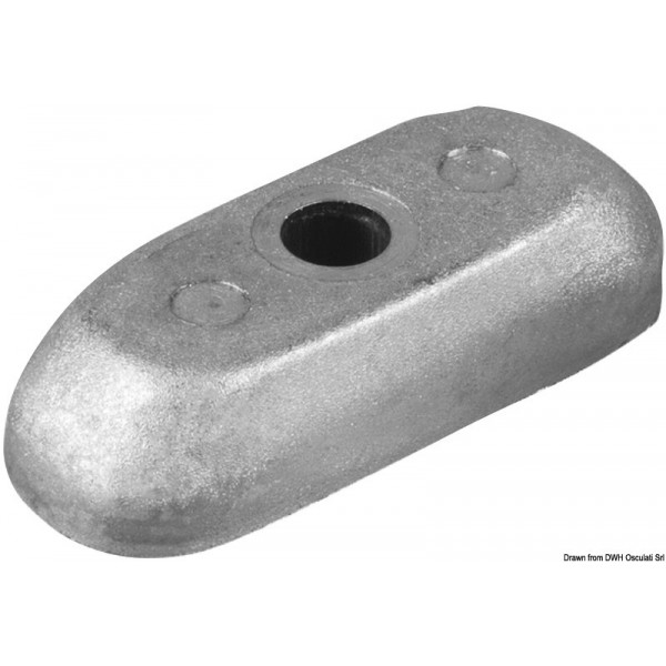 Piastra anodica 2/5 HP senza foro di intaglio Ø 7 mm - N°1 - comptoirnautique.com