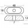 Piastra anodica 2/5 HP senza foro di intaglio Ø 7 mm - N°2 - comptoirnautique.com