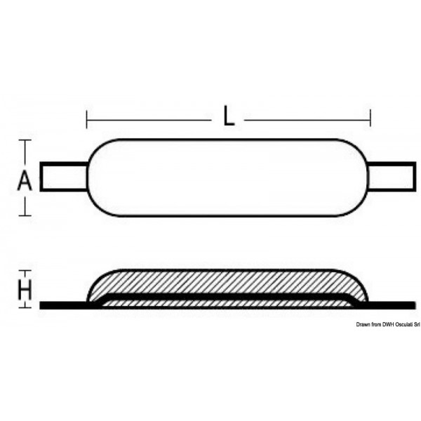 Anodo di magnesio saldato 300 x 80 mm 1,5 kg - N°2 - comptoirnautique.com