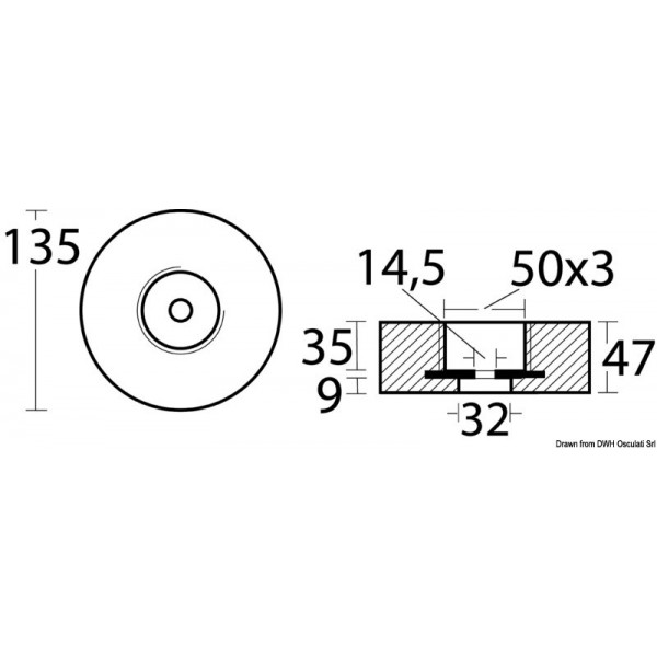 Anode zinc fixation escamotable Ø 135 mm  - N°2 - comptoirnautique.com