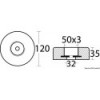 Ánodo de magnesio montaje retráctil Ø 120 mm - N°2 - comptoirnautique.com