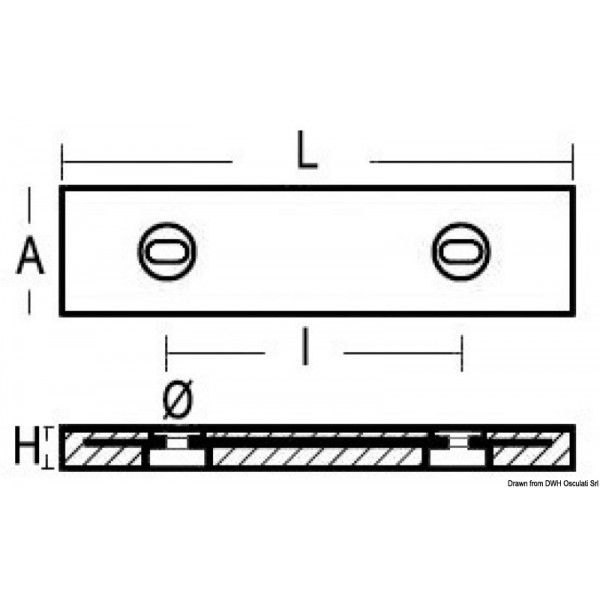 Anode à boulonner 1200 g  - N°2 - comptoirnautique.com