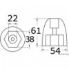 Aluminium-Spitzbogenanode p. Bravo III - N°2 - comptoirnautique.com