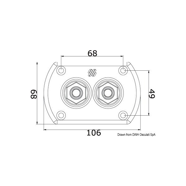 Chrome-plated wall feedthrough with double connection - N°1 - comptoirnautique.com