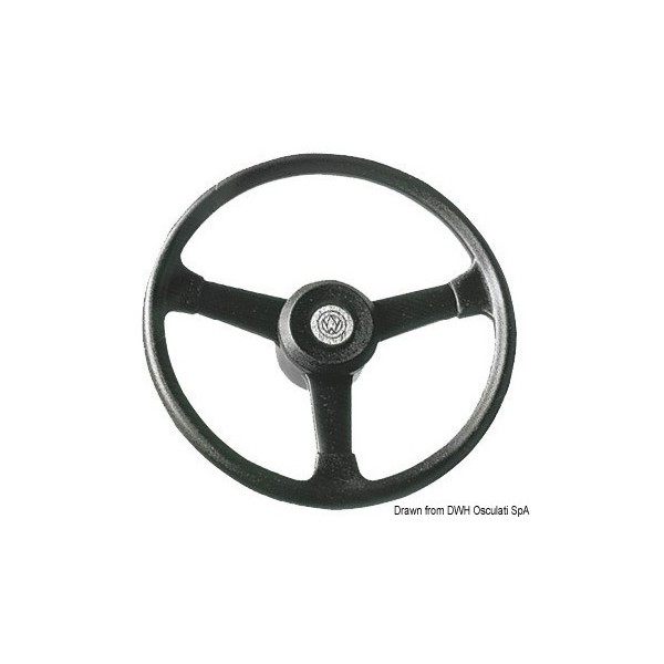 3-Speichen-Lenkrad aus schwarzem Kunststoff 320 m - N°1 - comptoirnautique.com
