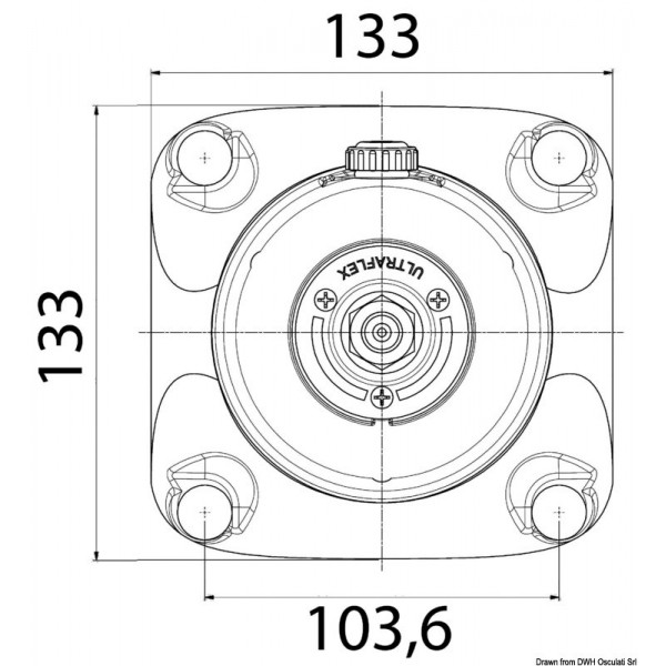 Flange p.timoneries hidráulica Ultraflex quadrada  - N°2 - comptoirnautique.com