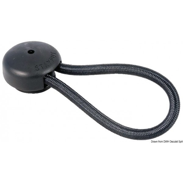 Gancio elastico nero 80 mm - N°1 - comptoirnautique.com